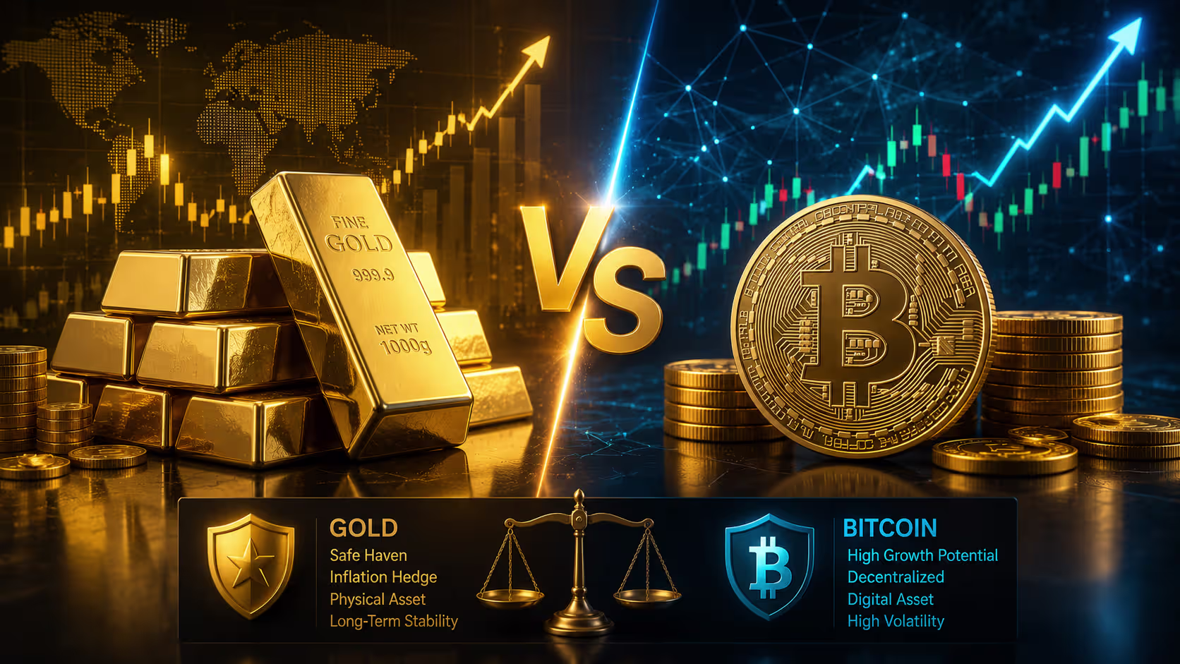Gold Price Today vs Bitcoin Price