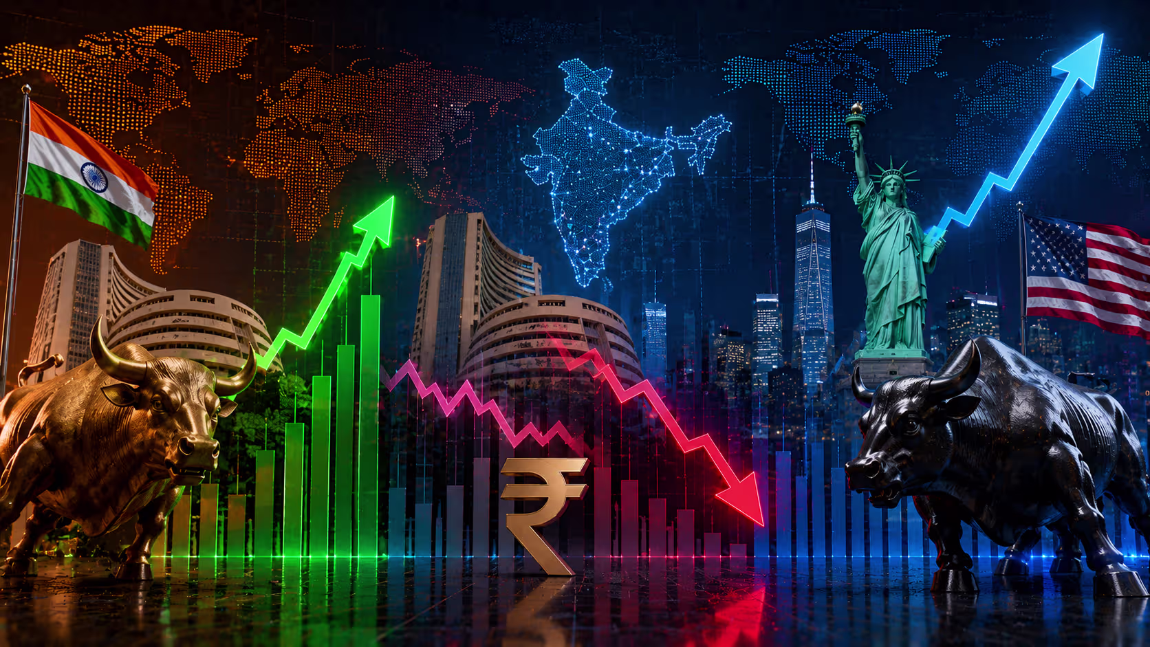 Sensex, Nifty, and Dow Move in