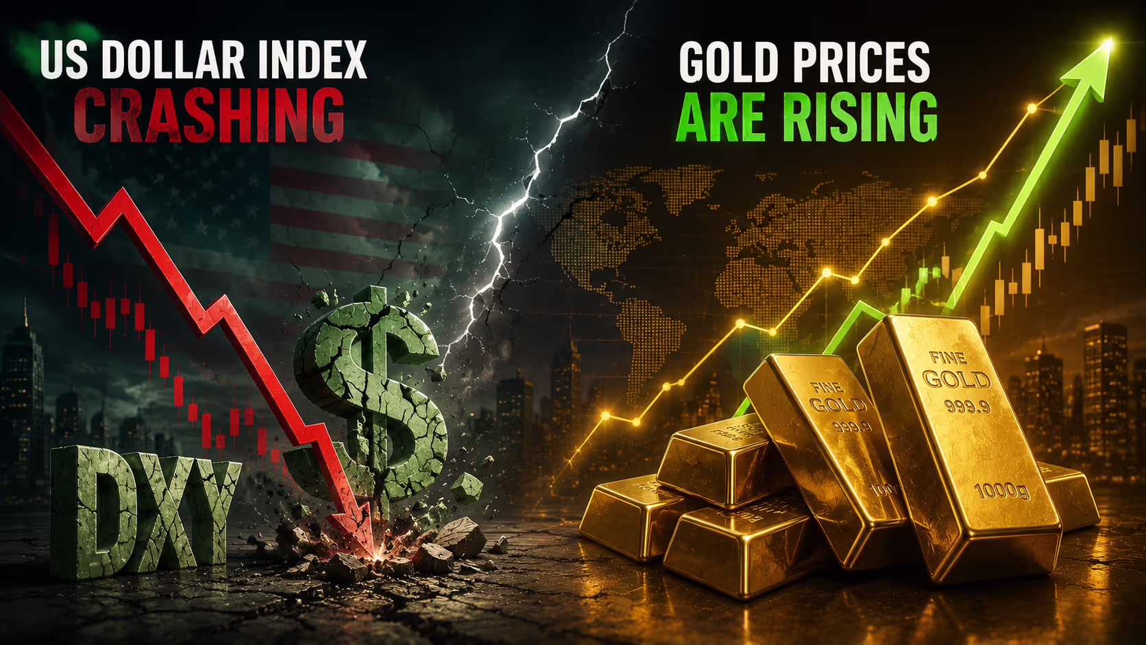 US Dollar Index Is Crashing and Gold Prices Are Rising